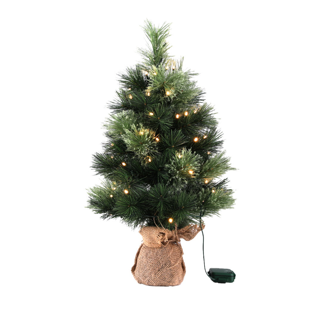 Christmas Tree 60CM Mini Tabletop 8 Light Modes Timer Xmas Tree