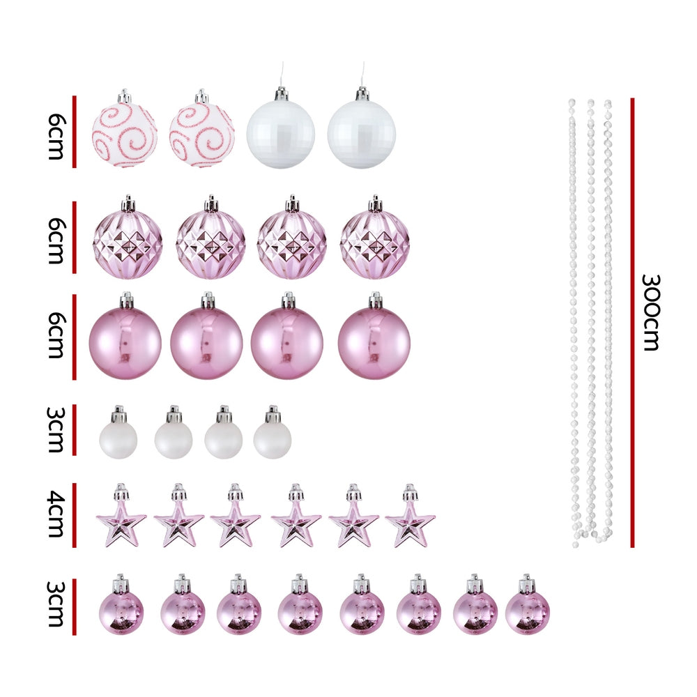 33pcs Christmas Tree Decorations Set Baubles Ornaments Party Pink