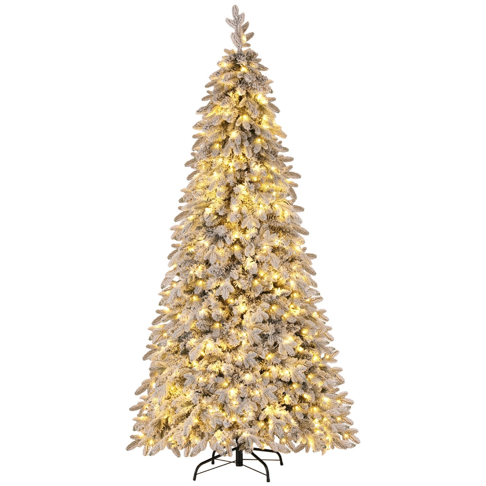 Christmas Tree 2.1m Flocking Pencil Tree LED Xmas 860 Tips White