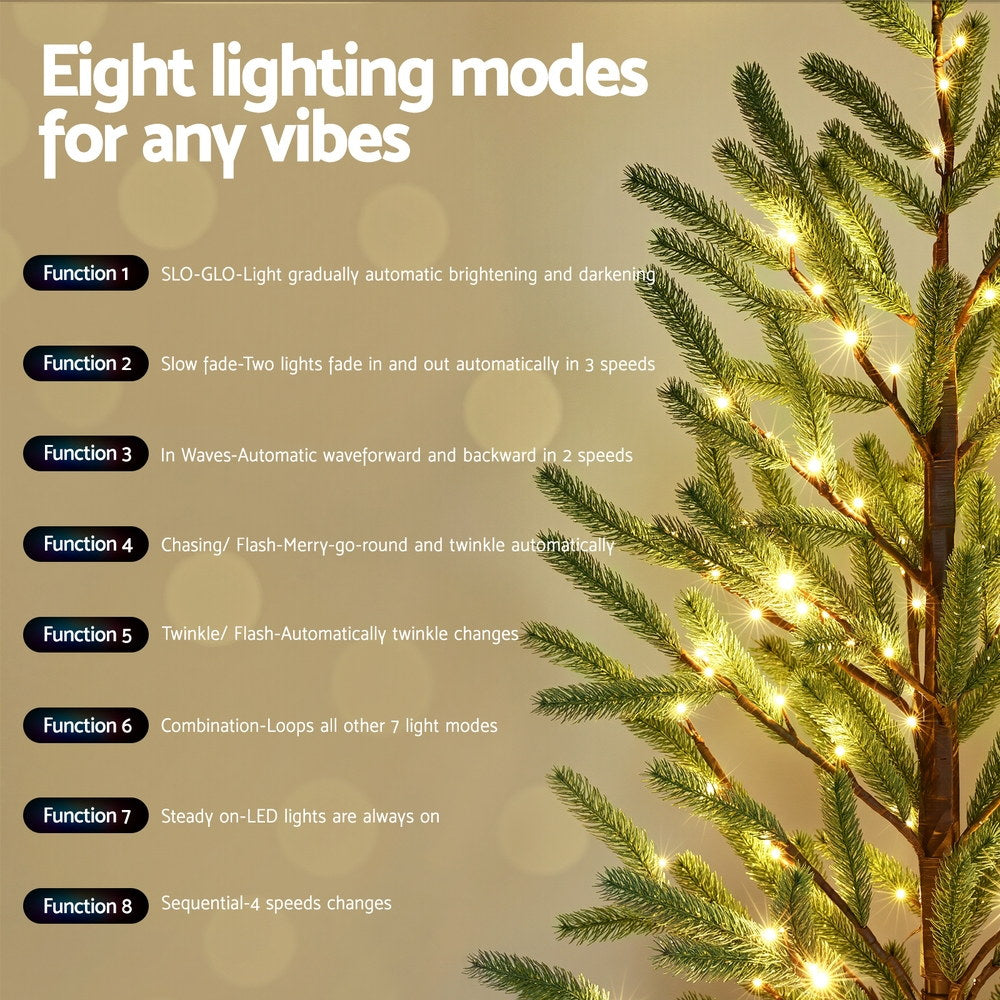 Christmas Tree 1.8M Pre-lit LED Xmas Tree 8 Modes Party Decoration