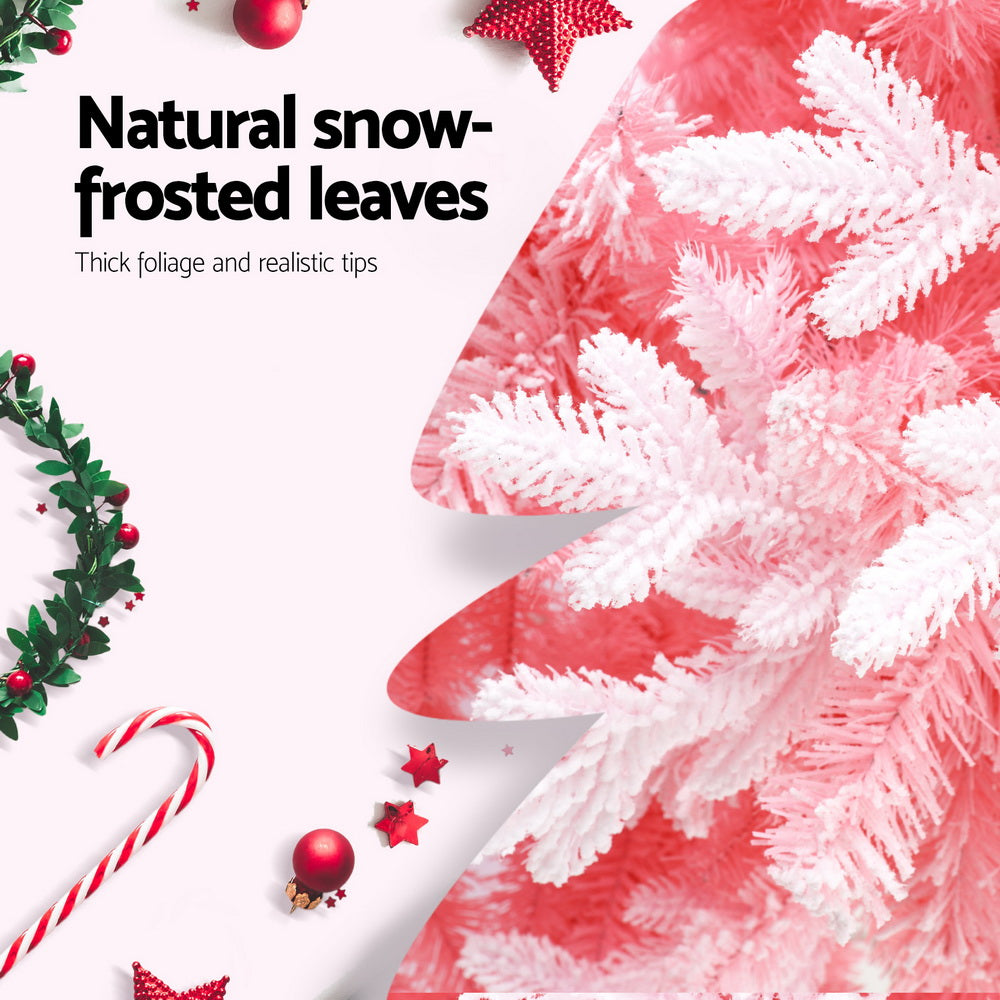 Christmas Tree 1.8m Pink Xmas Tree Snowy Party Decor 810 Tips