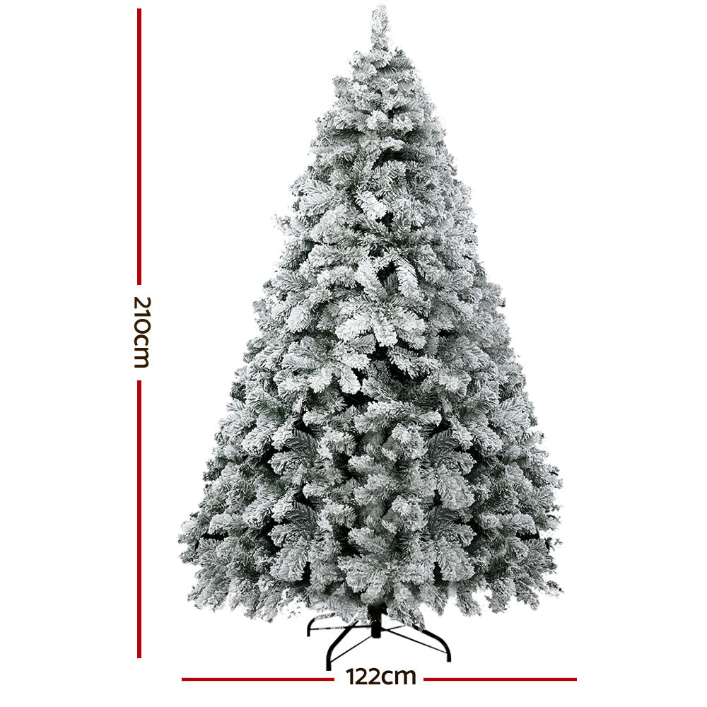 Christmas Tree 2.1m Snow Flocked Xmas Tree Decorations 780 Tips