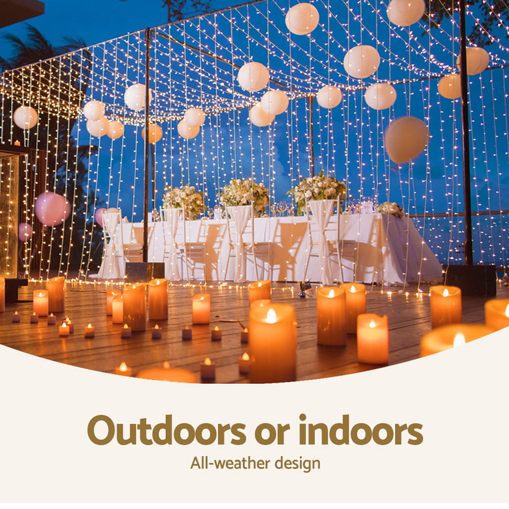 3X6M Christmas Lights Curtain Light Warm White 600 LED