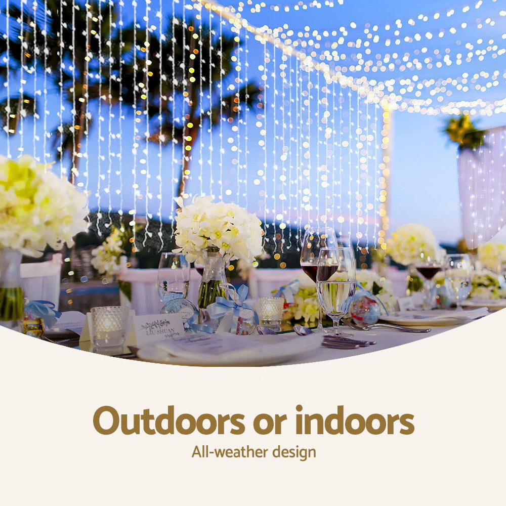 3X6M Christmas Lights Curtain Light Cool White 600 LED