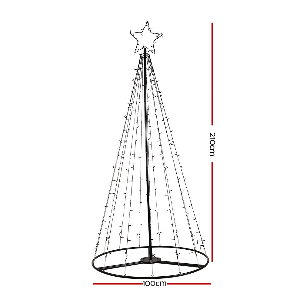 2.1M Christmas Tree LED Solar Warm