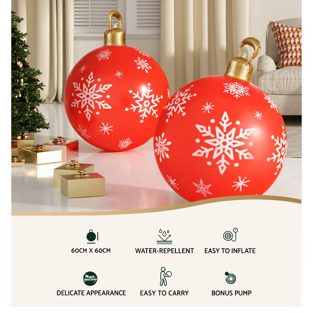 Christmas Inflatable Ball Bauble 60cm Outdoor Decoration Red
