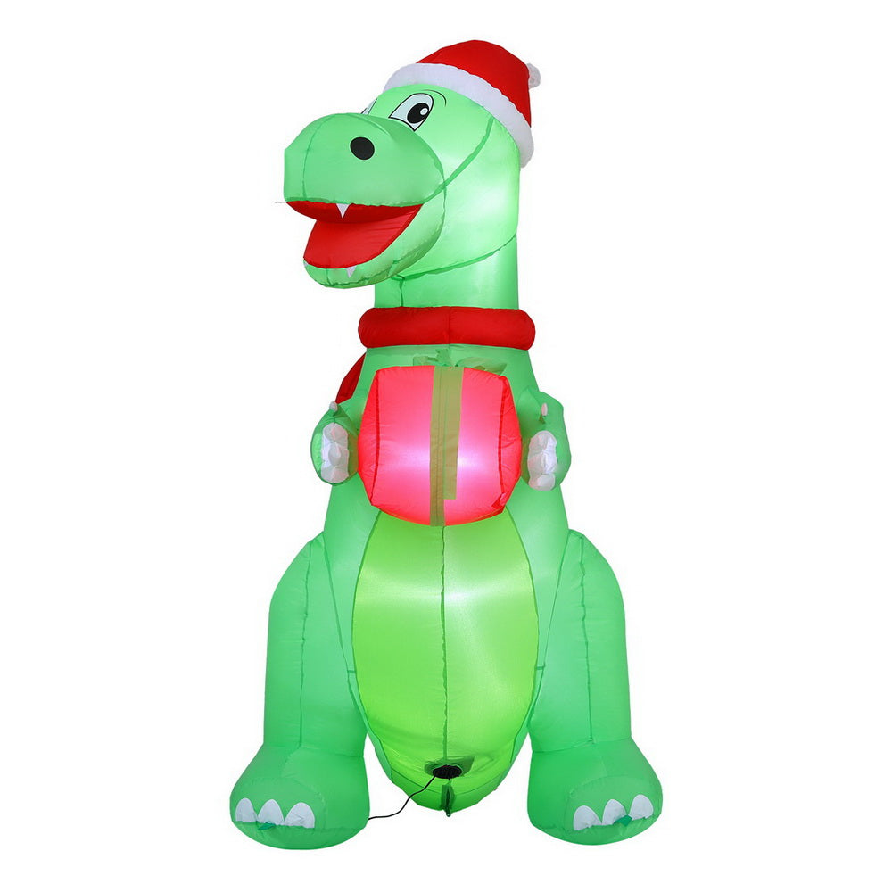 Christmas Inflatable Dinosaur 1.8M Height LED Decorations Illuminated