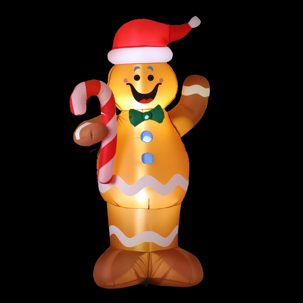 Christmas Inflatable Gingerbread Man 1.5M Height LED Decorations Illuminated