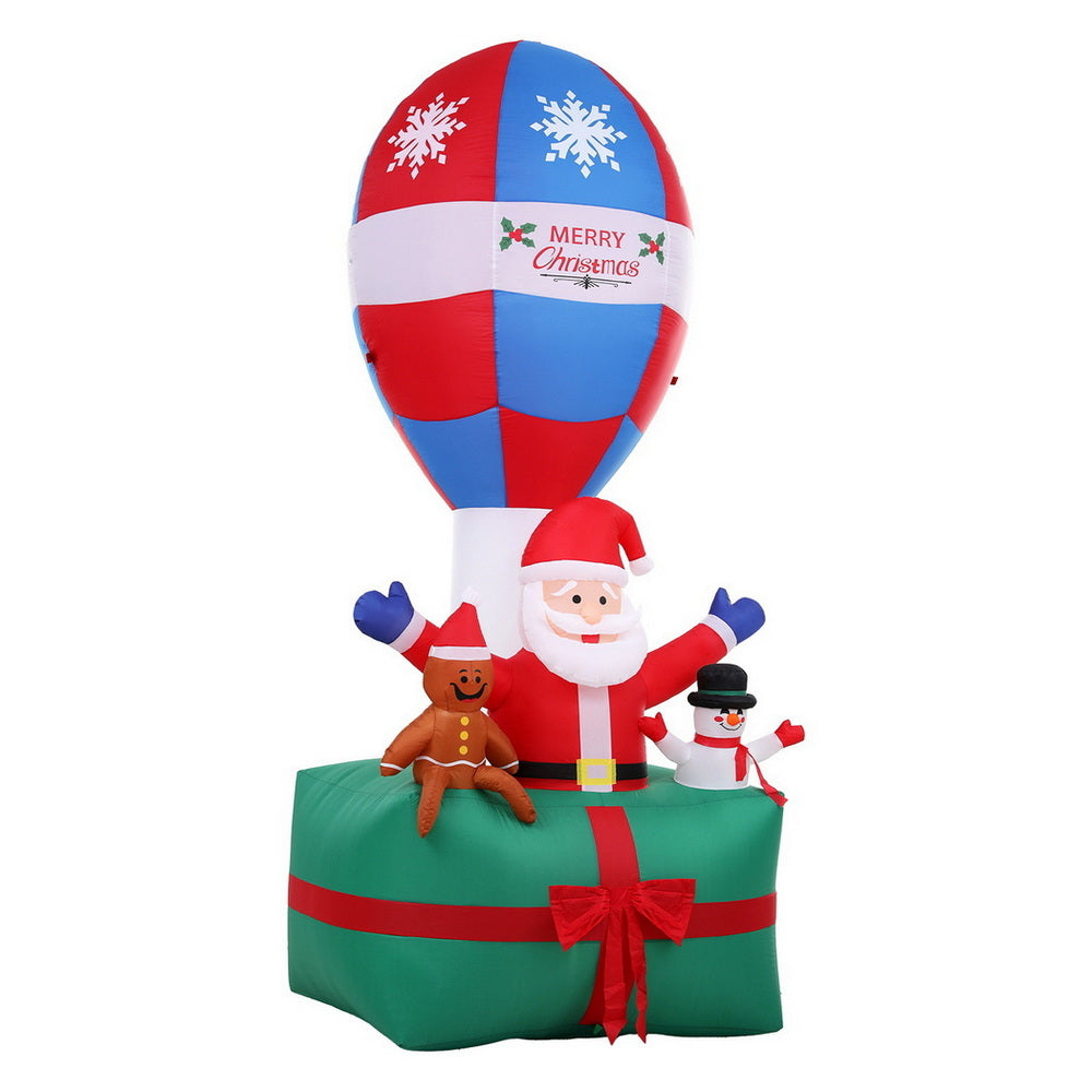Christmas Inflatable Santa in Ballon 2.8M Height LED Decorations Illuminated