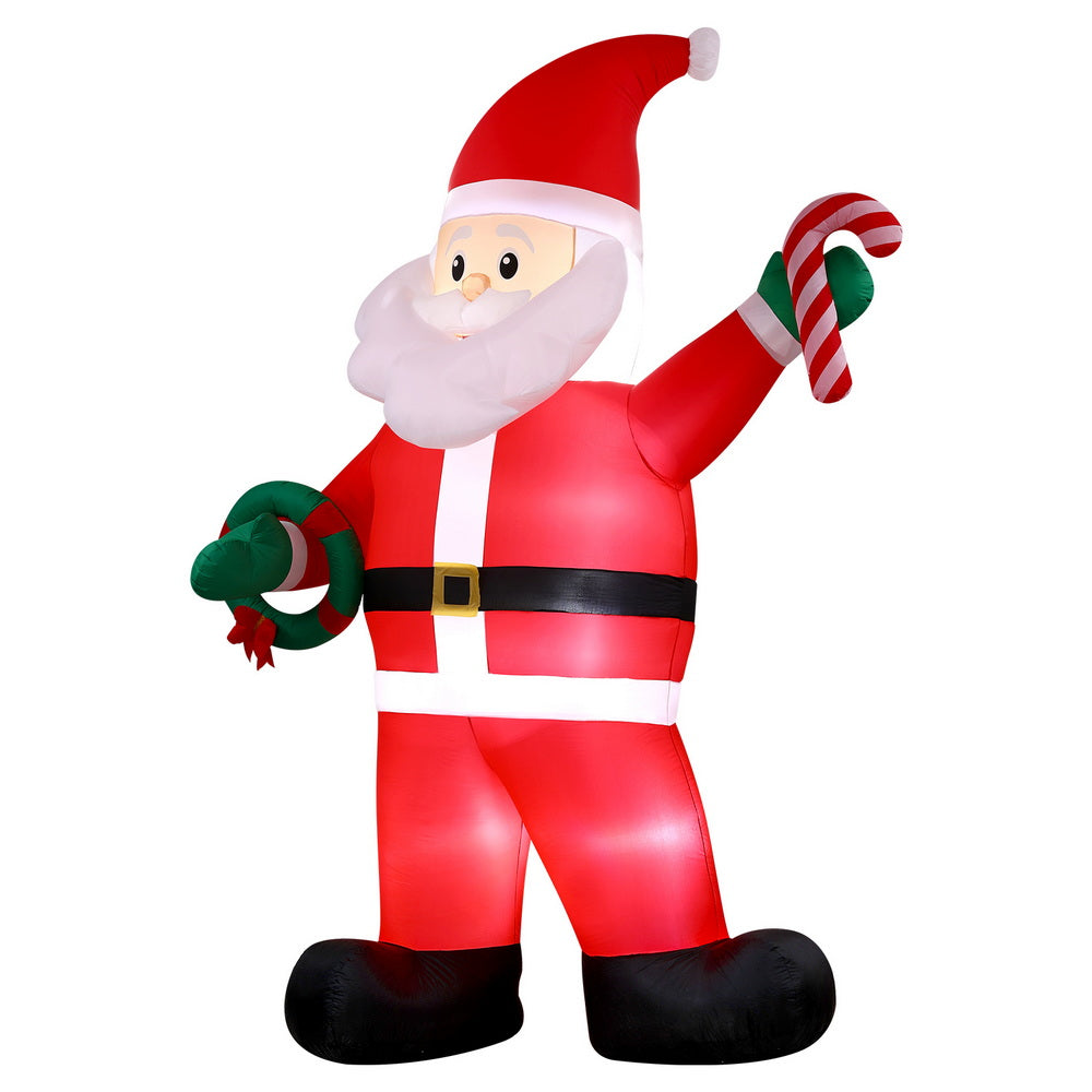 Christmas Inflatable Giant Santa 3.8M Height LED Illuminated Decorations