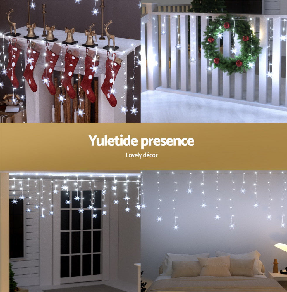 160 LED 6M Christmas Lights Icicle Light Solar Cold