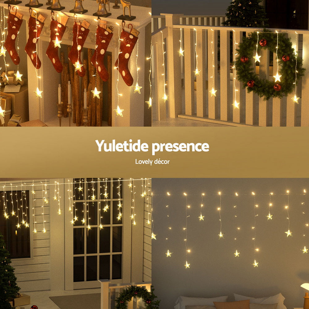 160 LED 6M Christmas Lights Icicle Light Solar Warm