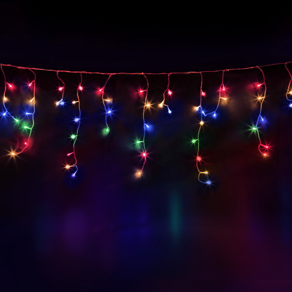 12.5M Christmas Lights Solar Icicle String Light Multi Colour