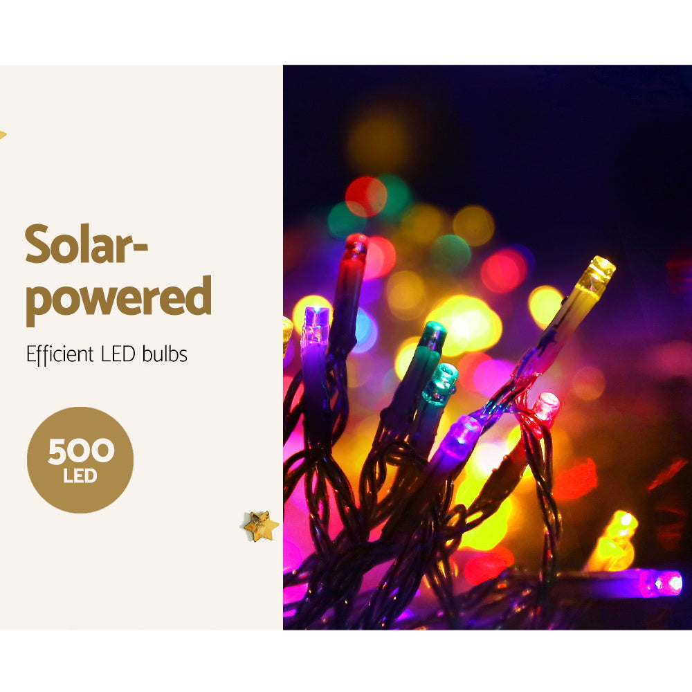 12.5M Christmas Lights Solar Icicle String Light Multi Colour
