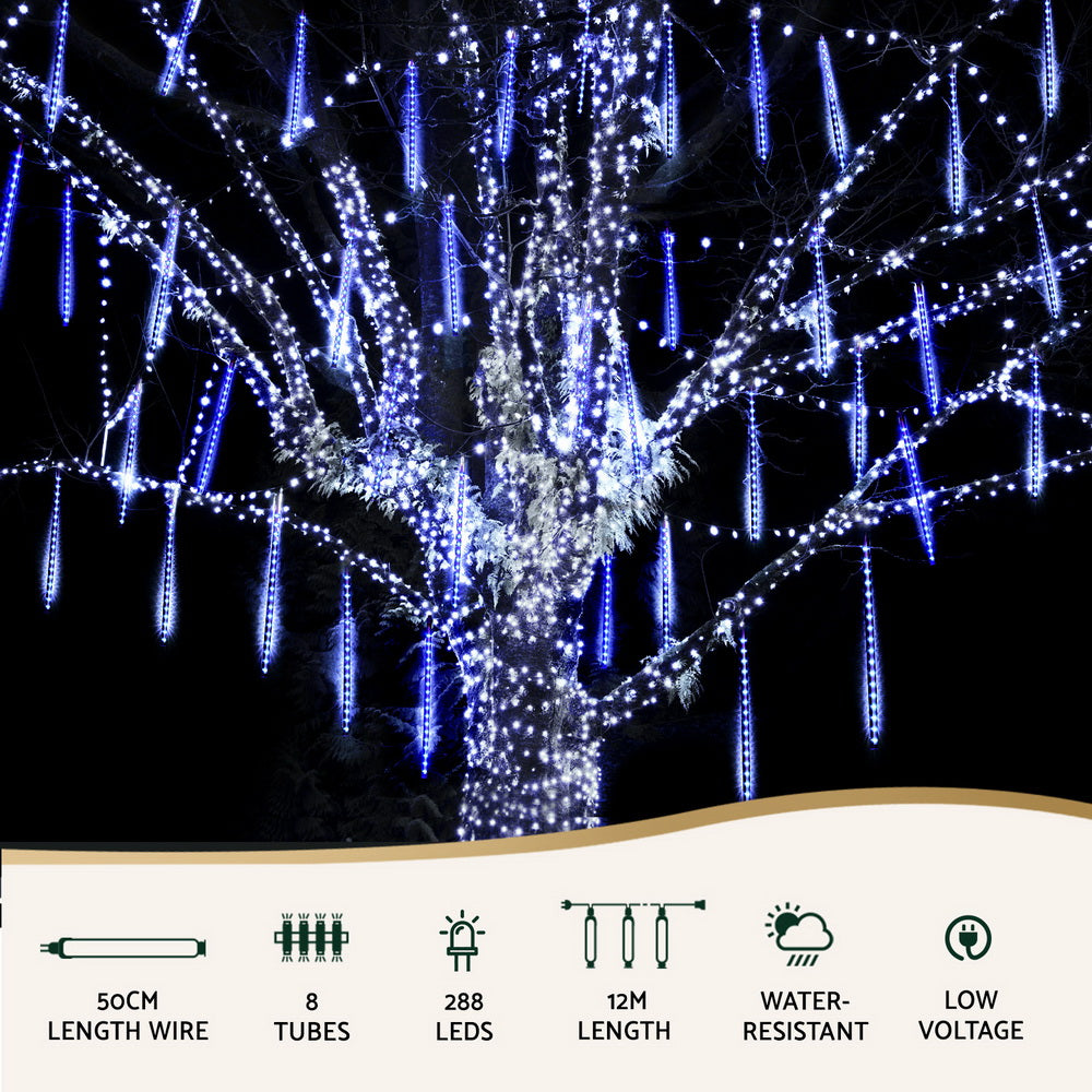288 LED 7M Christmas Lights Icicle Light Falling Metor