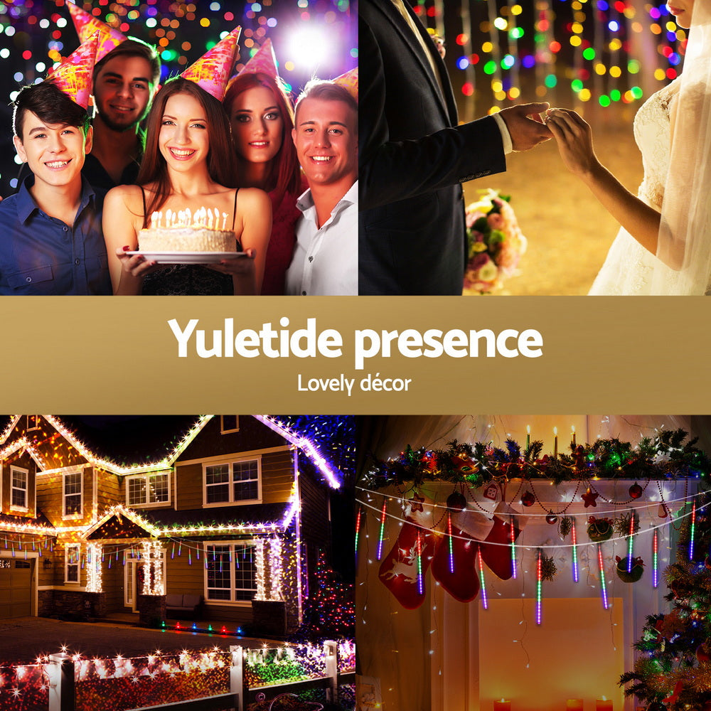 7M Christmas Lights Shower Light 288 LED Icicle Falling Metor