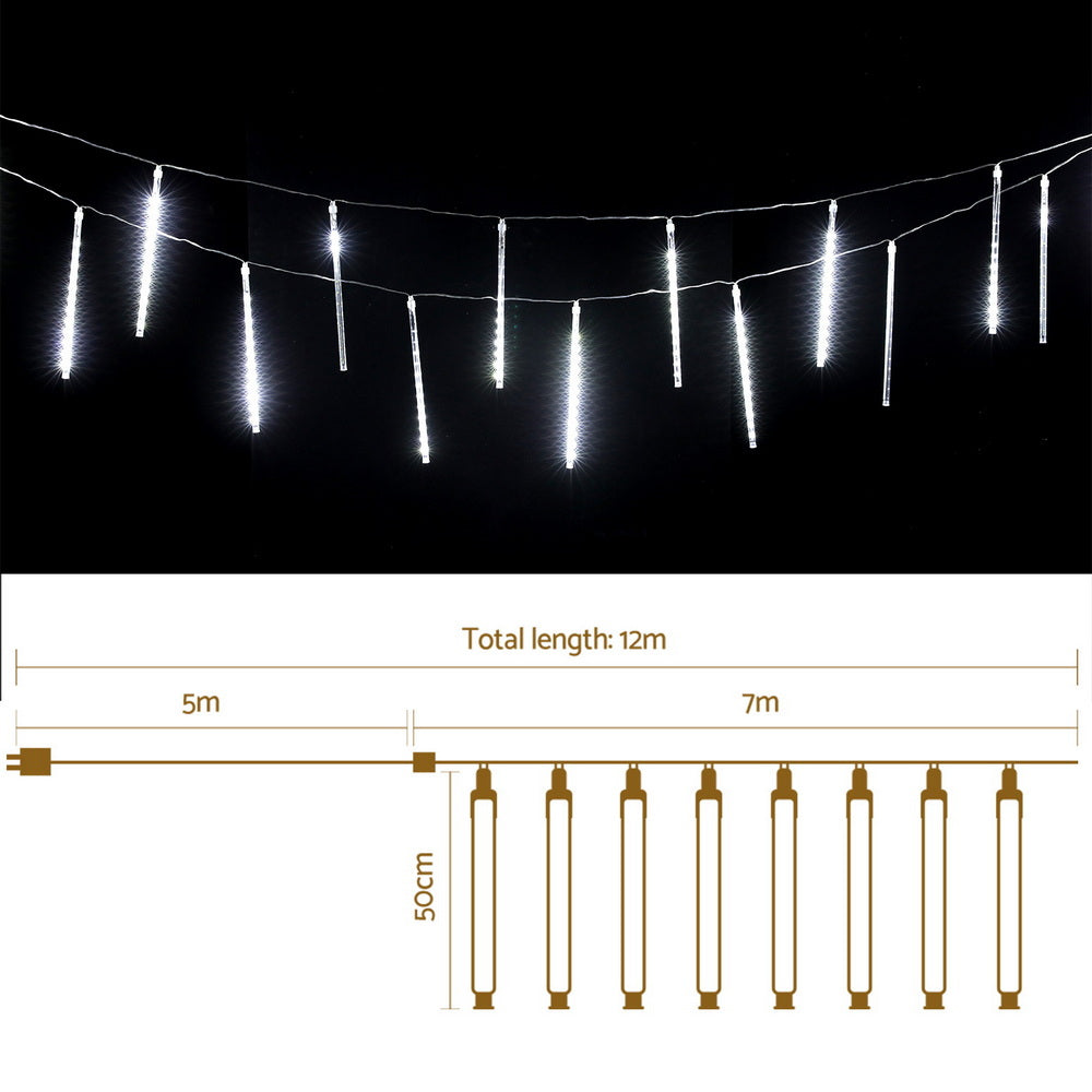 7M Christmas Lights Shower Light 288 LED Icicle Falling Metor