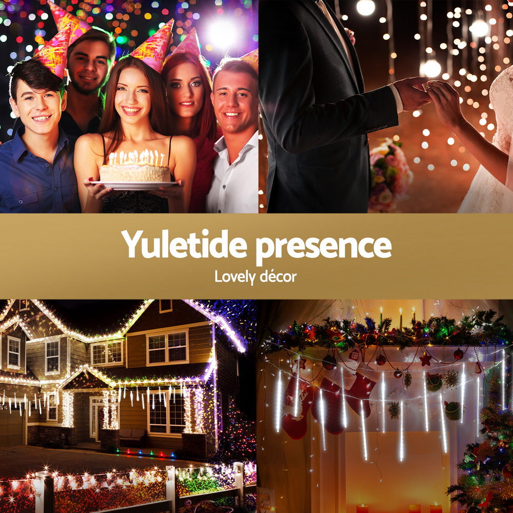 7M Christmas Lights Shower Light 288 LED Icicle Falling Metor