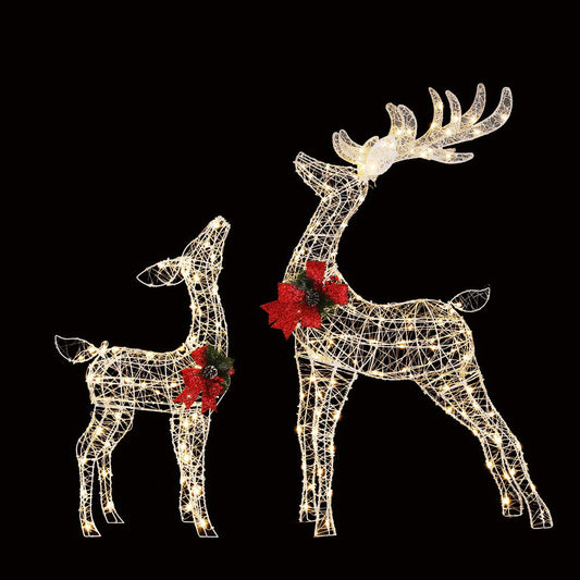 2 PCS Christmas Lights 170 LED Fairy Light Reindeer Decorations