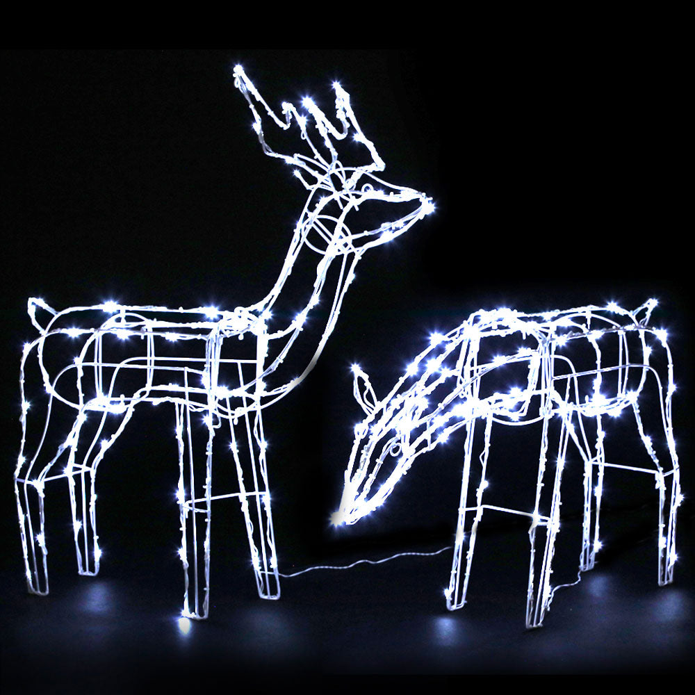 2 PCS Christmas Lights Reindeers 200 LED Decorations
