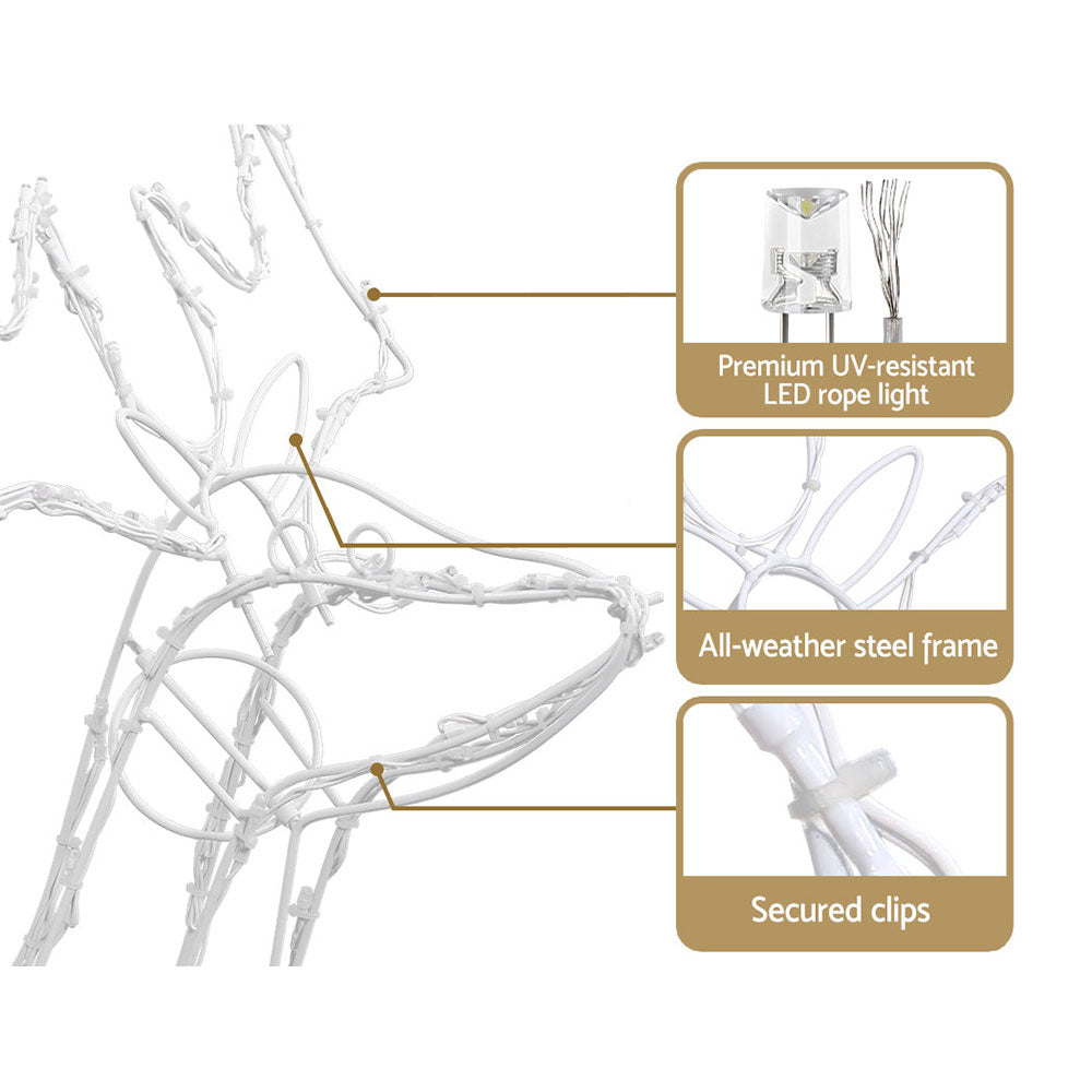 2 PCS Christmas Lights Reindeers 200 LED Decorations