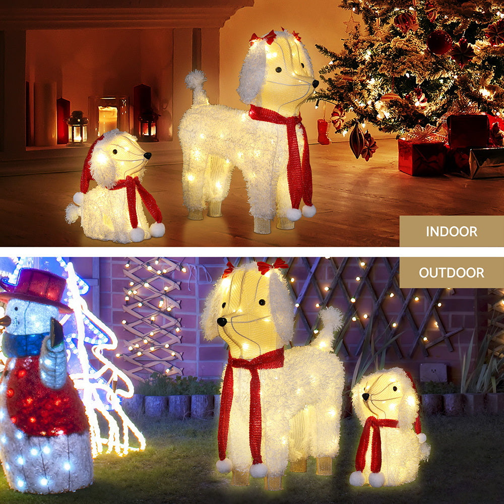 Christmas Lights 60 LED Fairy Light 2pcs Dog Decorations Set