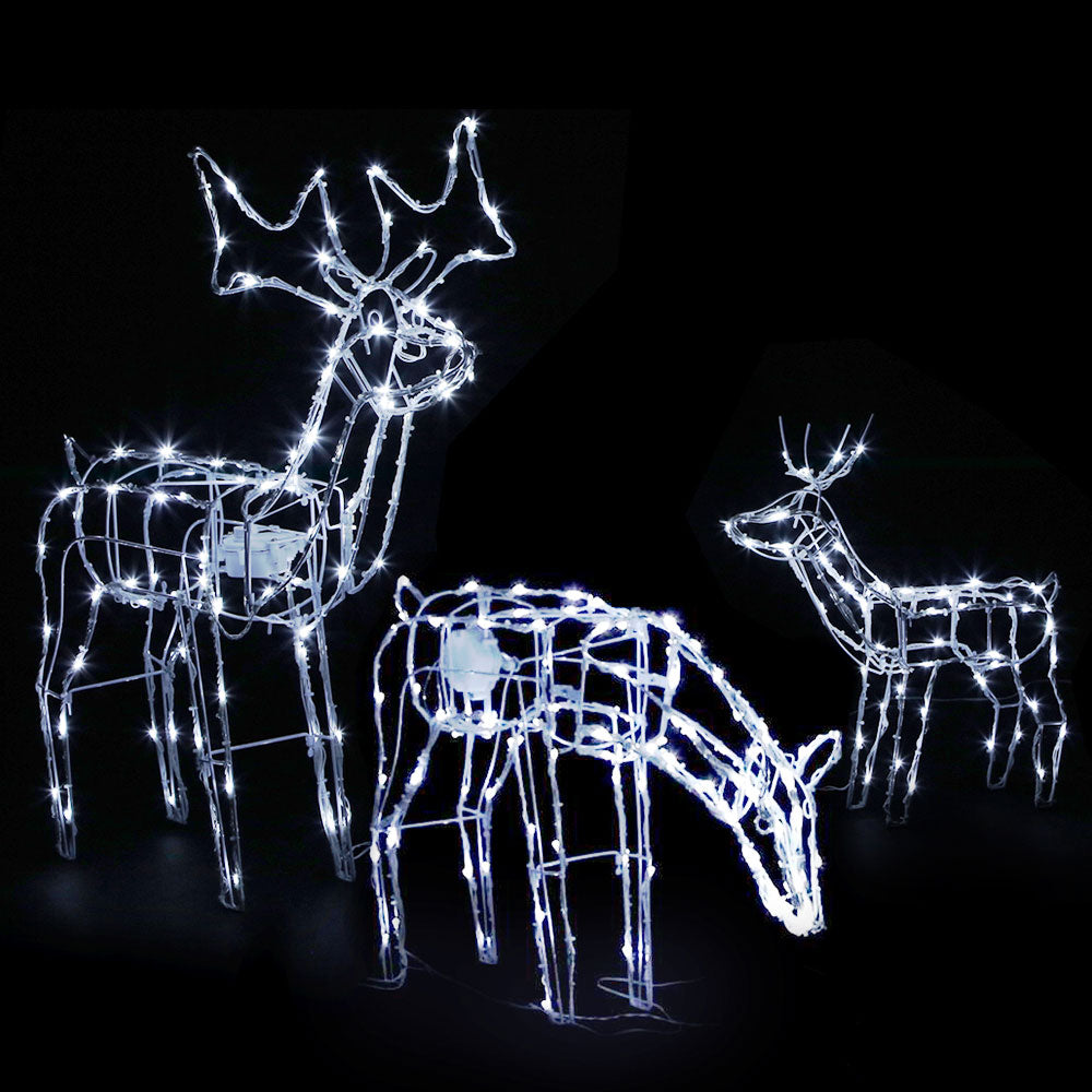 3 PCS Christmas Lights Reindeers 250 LED Decorations