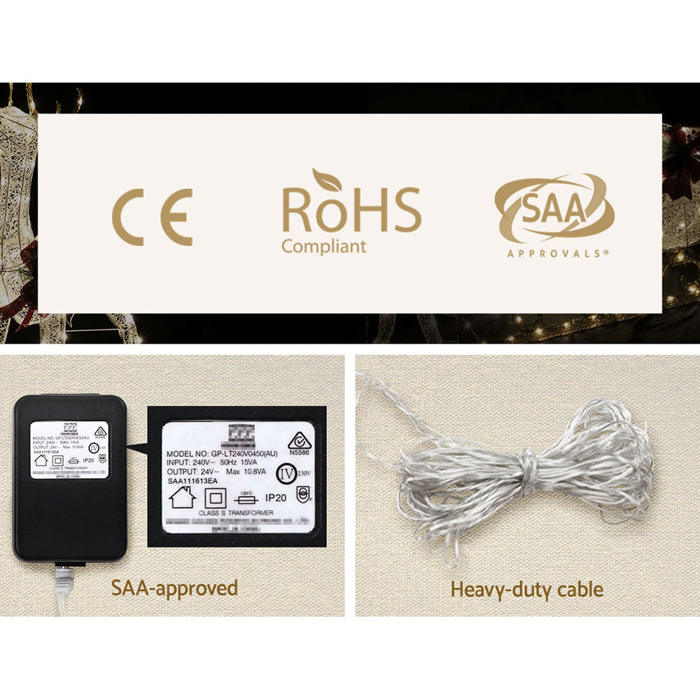 3 PCS Christmas Lights Reindeers 250 LED Decorations