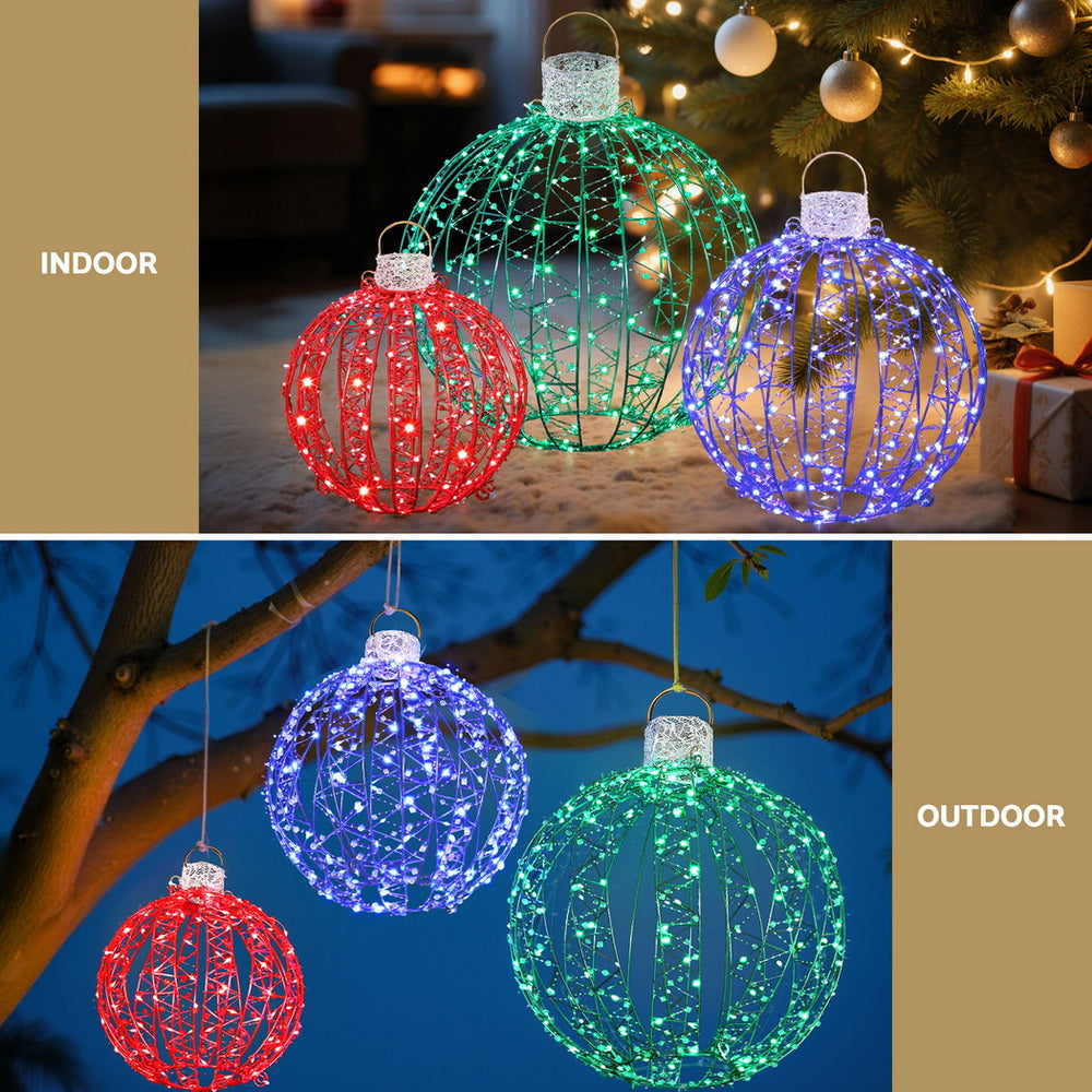 Christmas Lights 320 LED Fairy Light 3pcs Ball Decorations Set
