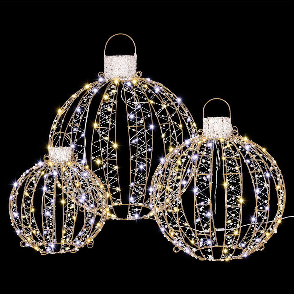 3 PCS Christmas Lights 360 LED Fairy Light Ball Decorations
