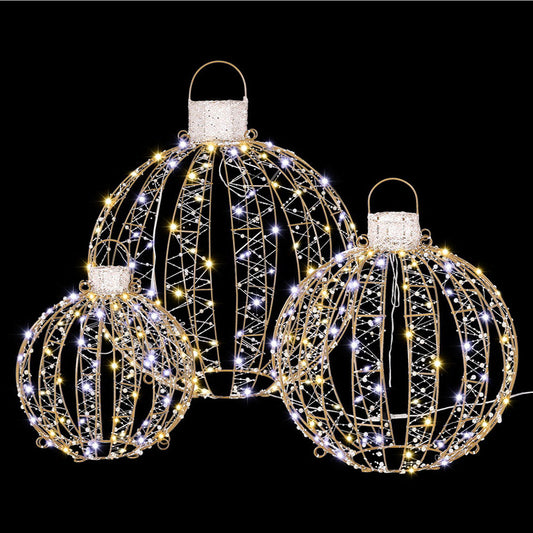 3 PCS Christmas Lights 360 LED Fairy Light Ball Decorations