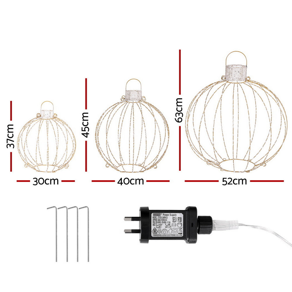 Christmas Lights 320 LED Fairy Light 3pcs Ball Decorations Set