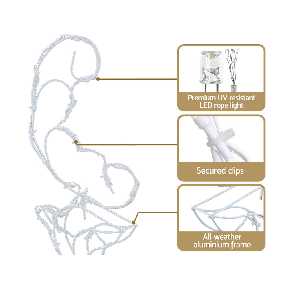1X Christmas Lights Reindeer Sleigh 120 LED Decorations
