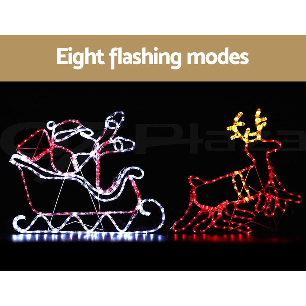 1X Christmas Lights Reindeer Sleigh 806 LED Decorations