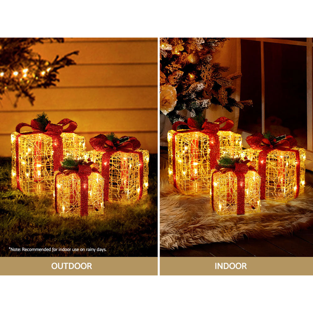 3 PCS Christmas Lights Gift Box Set Set 48 LED Decorations