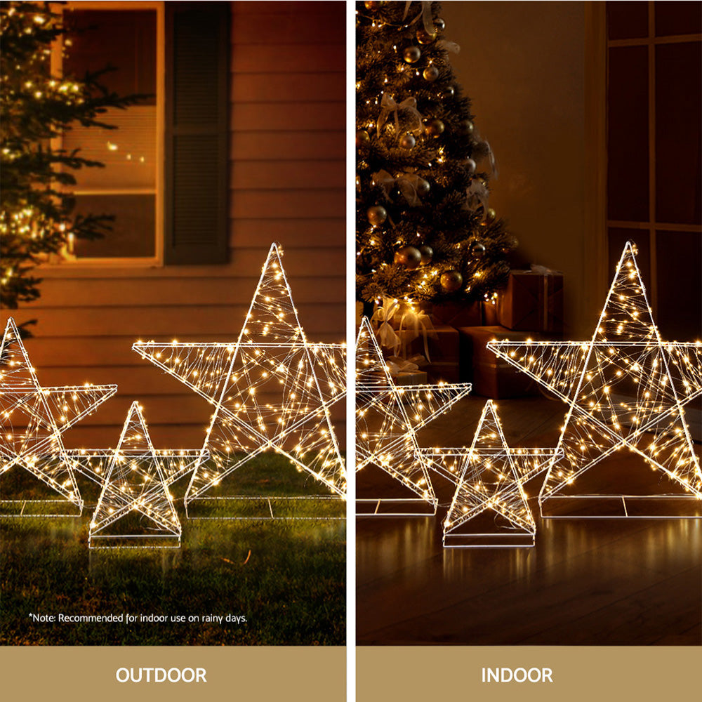 3 PCS Christmas Lights 900 LED Fairy Light Star Decorations