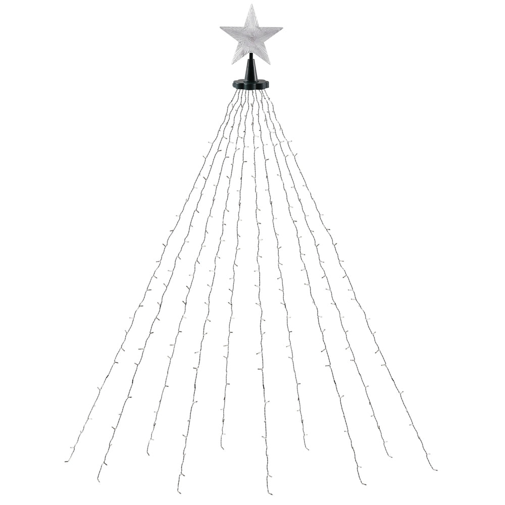 2.5M Christmas Lights Waterfall String Light 300 LED Star Topper