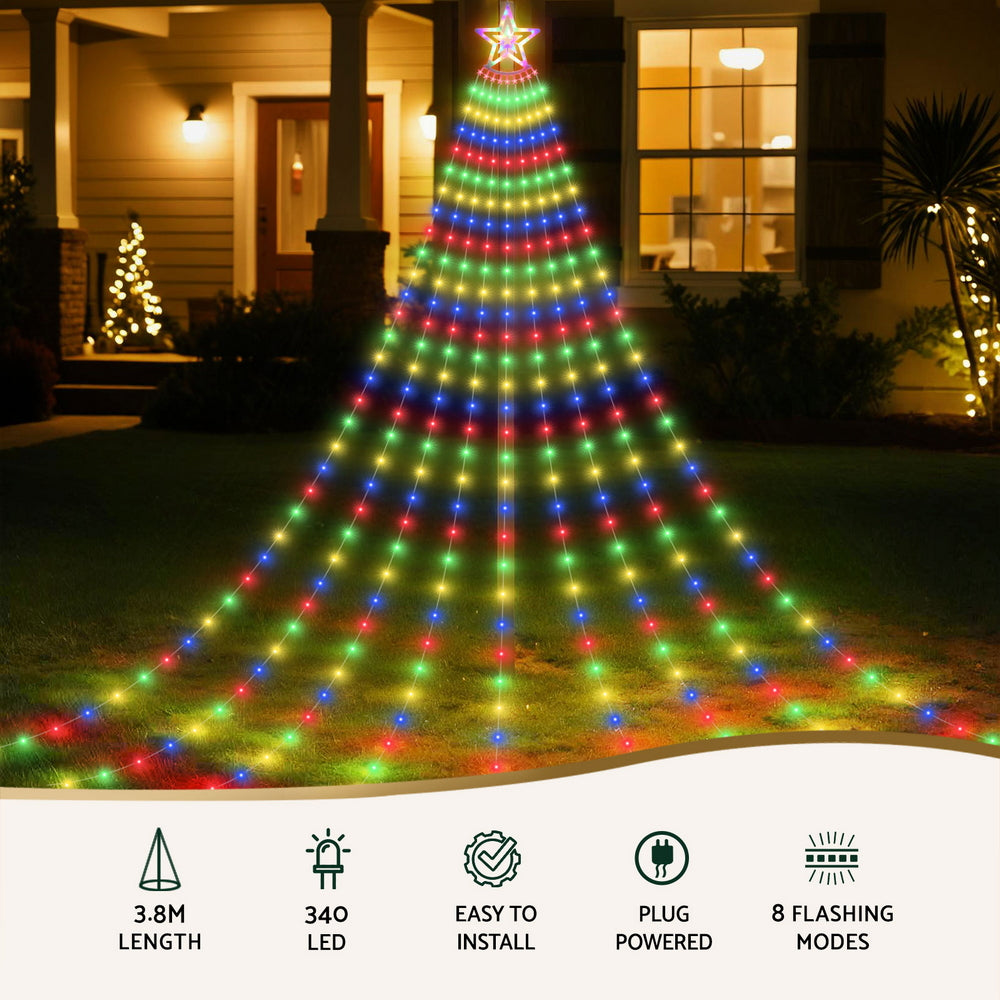 3.8M Christmas Lights Waterfall String Light 340 LED