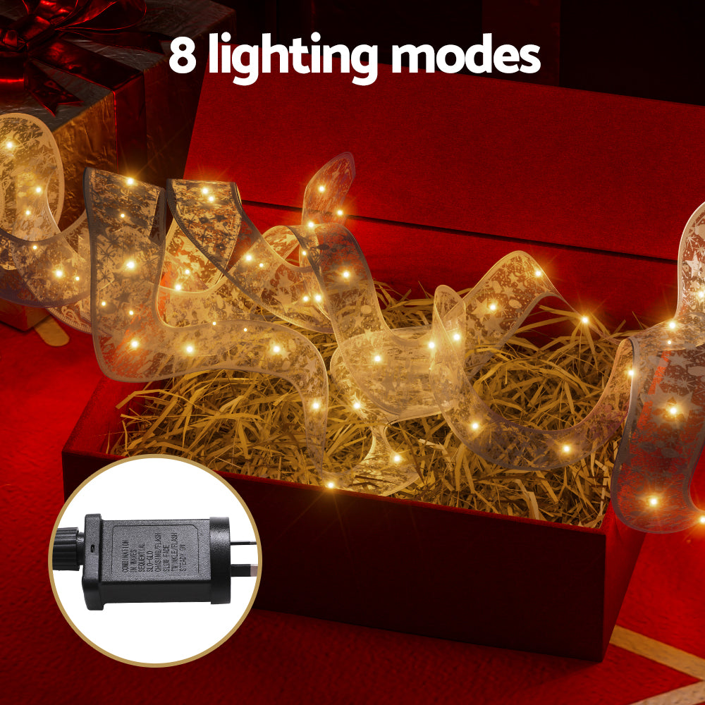 20M Christmas Lights Ribbon Fairy Light 200 LED Warm