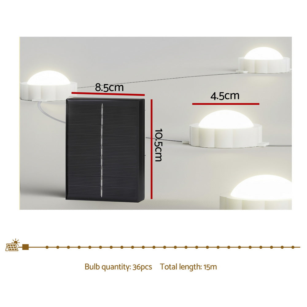 15M Christmas Lights Permanent String Eaves Light 36 LED Decoration