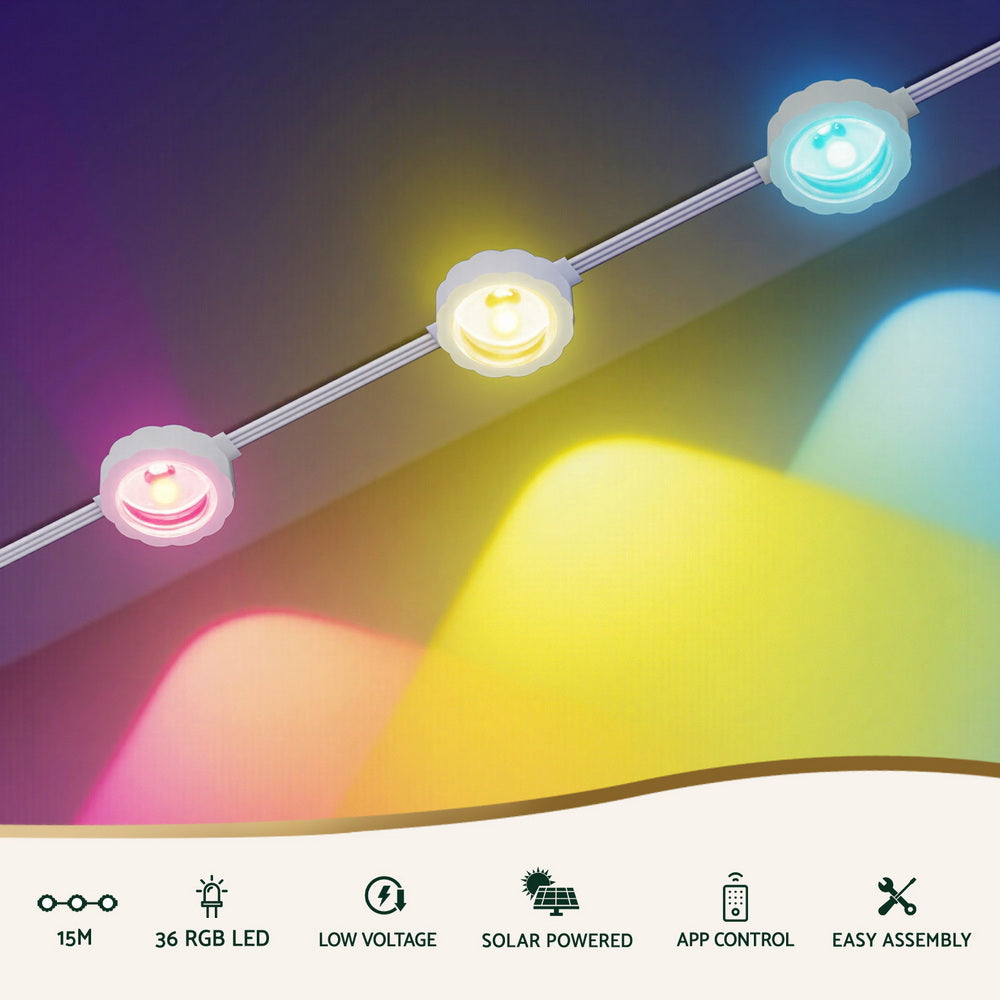 15M Christmas Lights Permanent String Eaves Light 36 LED Decoration